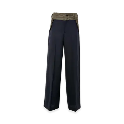 sacai Suiting Mix Pants "Navy/Dark Khaki"
