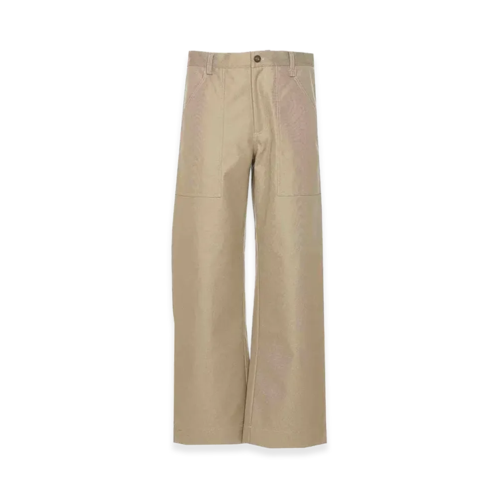 Maison Kitsune Pebble Workwear Pants Zip And Buttons Closue "Beige"