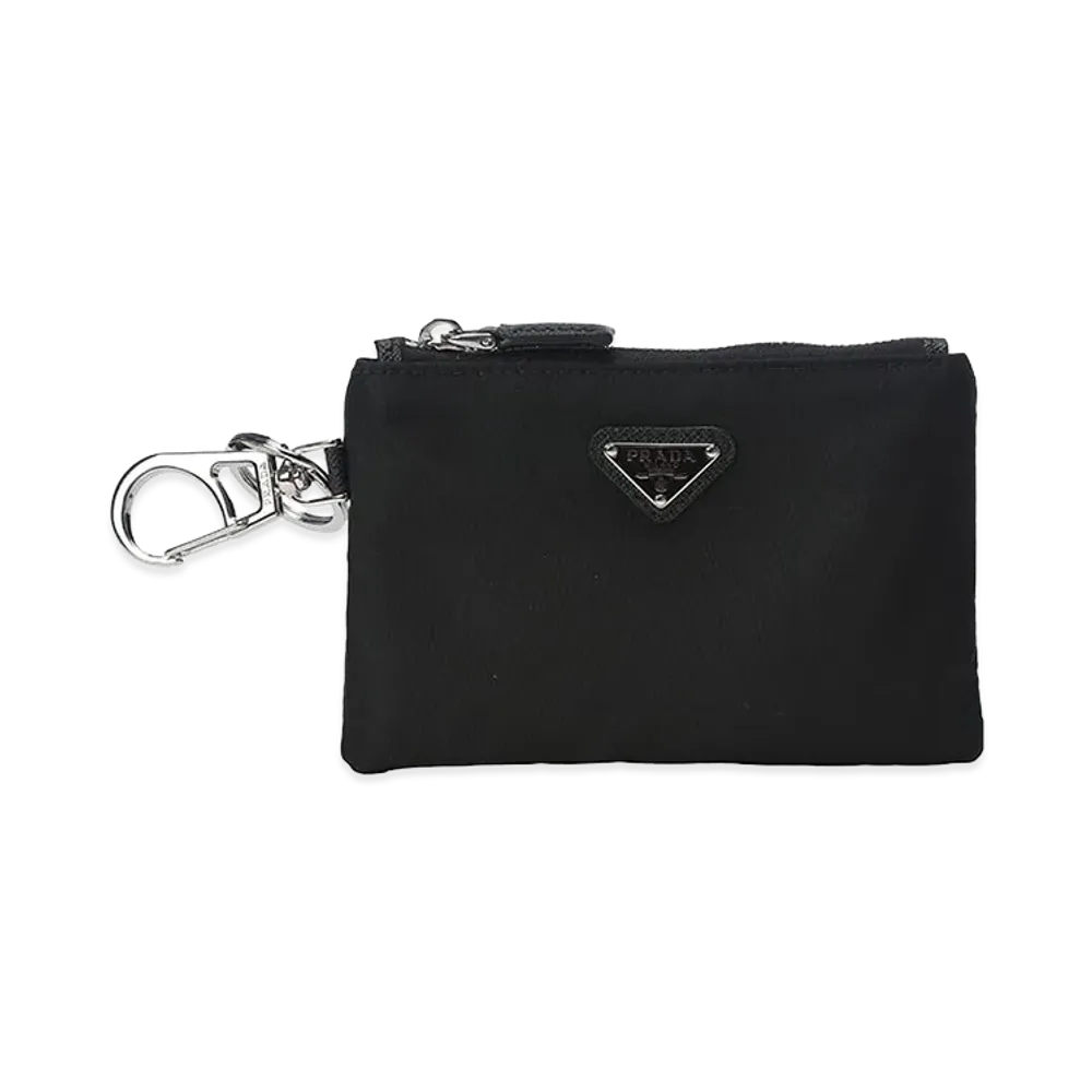 PRADA Triangle Logo Nylon Mini Pouch "Black"