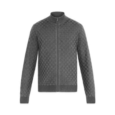 Louis Vuitton Damier Signature Zip-Through Cardigan "Gris Fonce"