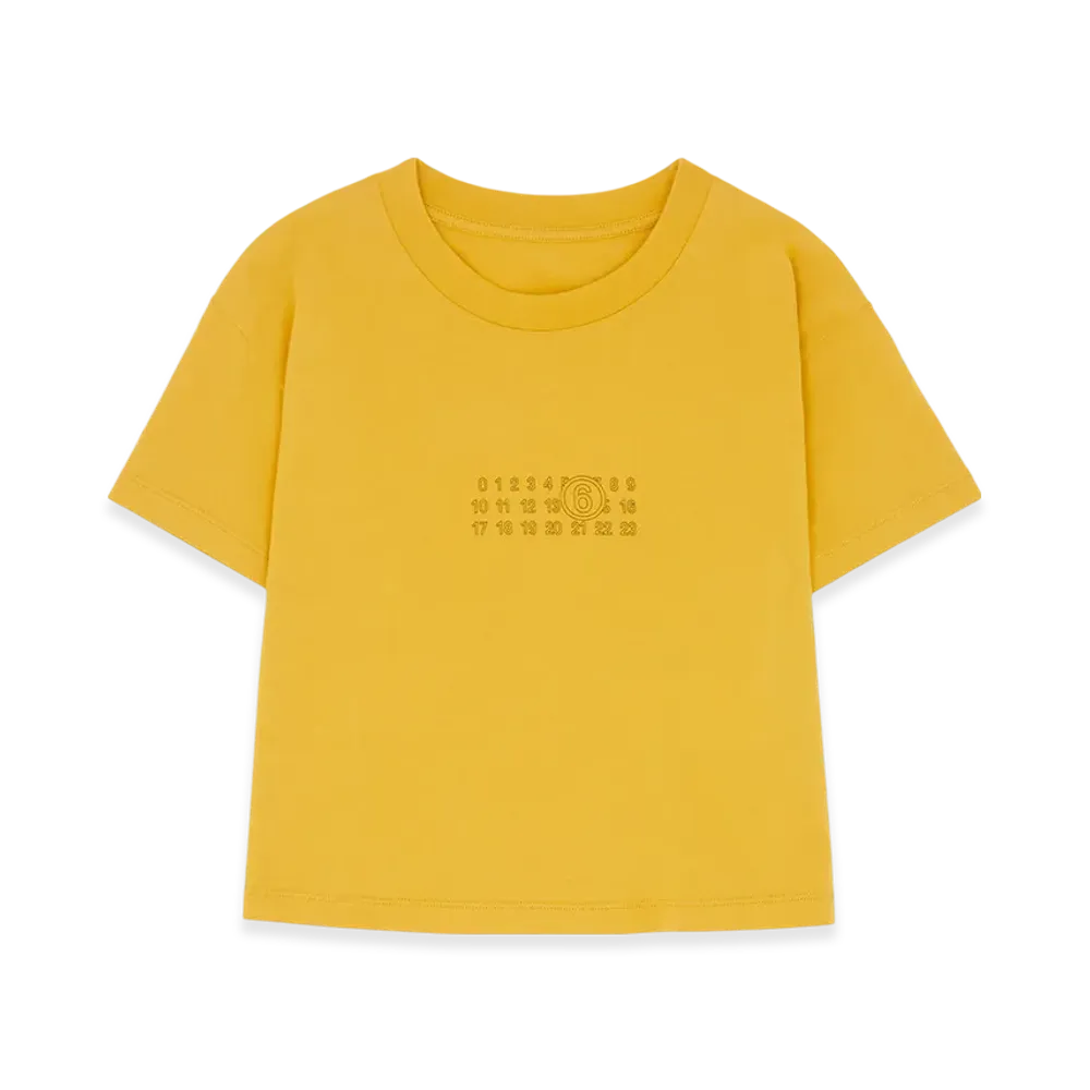 MM6 Maison Margiela Women's Cropped T-Shirt "Yellow"