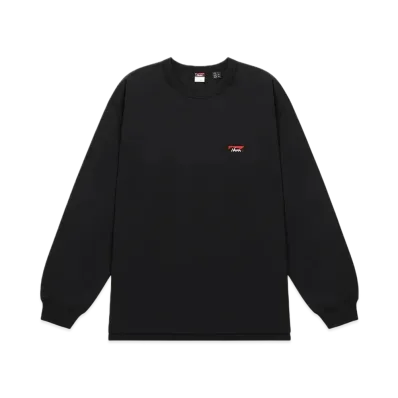 NANGA Eco Hybrid Box Logo Embroidery L/S Tee(Unisex) "Black"