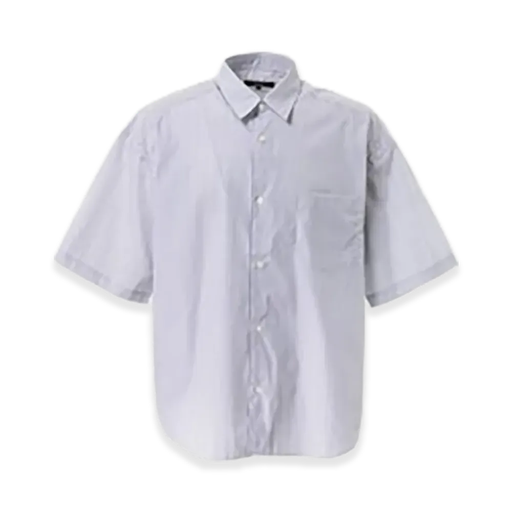 COMME des GARCONS HOMME Cotton Stripe Half Sleeve Shirt "White/Navy"