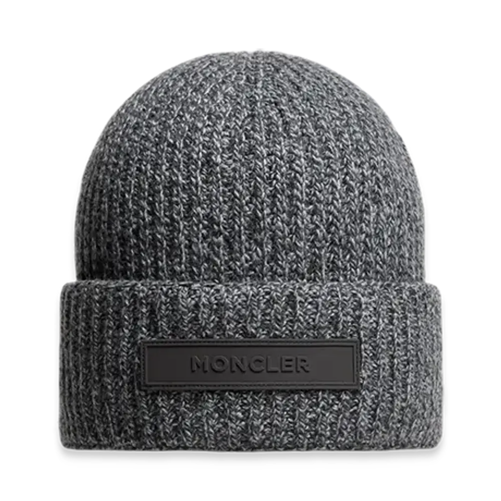 MONCLER Mouline Wool & Cashmere Beanie "Dark Grey"