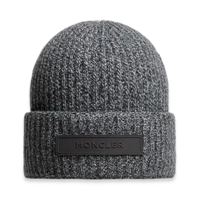 MONCLER Mouline Wool & Cashmere Beanie "Dark Grey"