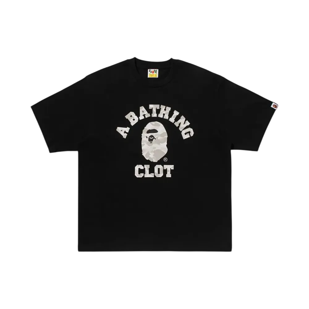 A BATHING APE x CLOT College Relaxed Fit Tee "Black"