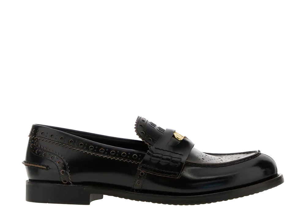 MIU MIU Women's Leather Loafers "Black"