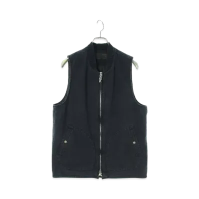 Chrome Hearts Double Zip Cotton Work Vest "Black"