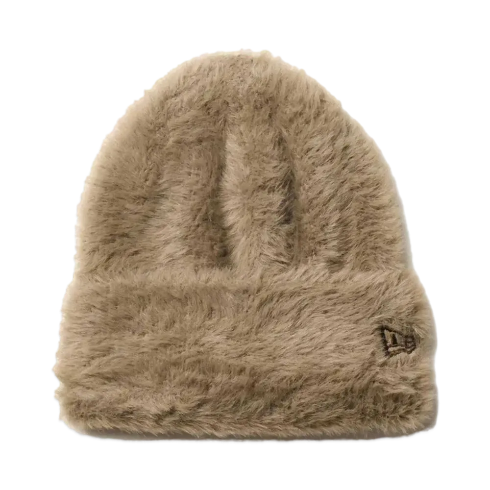 NEW ERA Fluffy and Soft Basic Cuff Knit Shaggy "Brown"