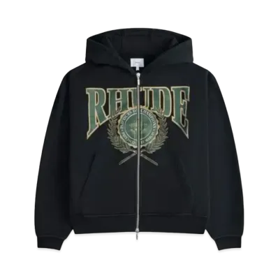 RHUDE Parcours Des Champions Full Zip Hoodie "Black"