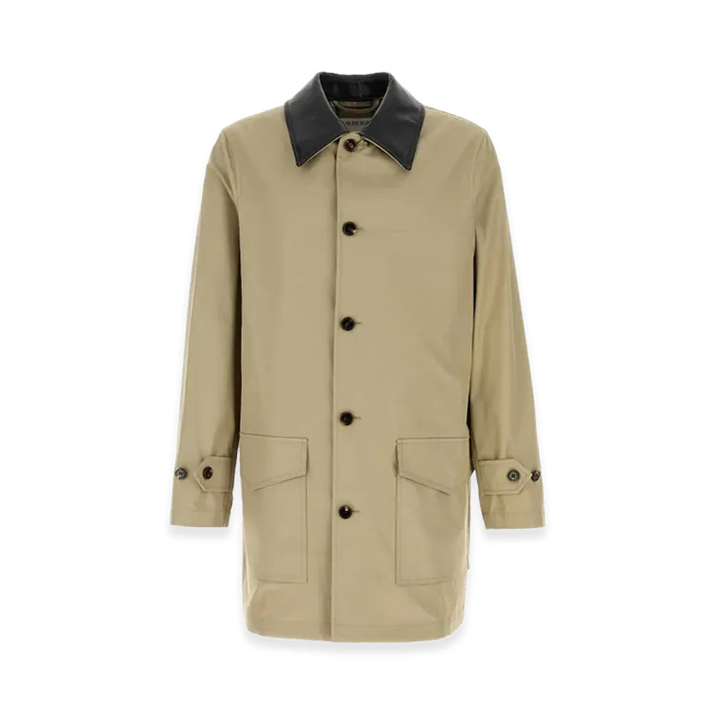 Burberry Cotton Meadowbank Overcoat "Beige/Cappuccino"
