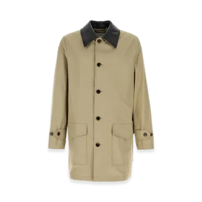 Burberry Cotton Meadowbank Overcoat "Beige/Cappuccino"