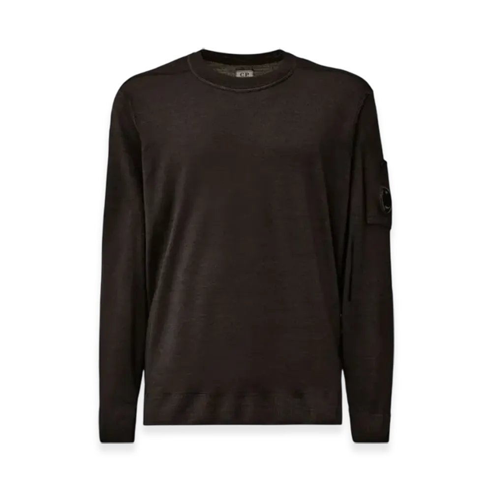 C.P. Company Merino Wool Crewneck Lens Sweater "Total Eclipse Blue"