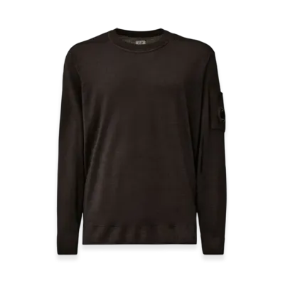 C.P. Company Merino Wool Crewneck Lens Sweater "Total Eclipse Blue"