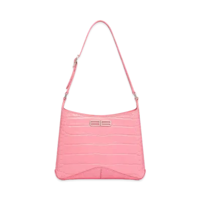 BALENCIAGA XX Small Hobo Bag Crocodile Press "Pink"