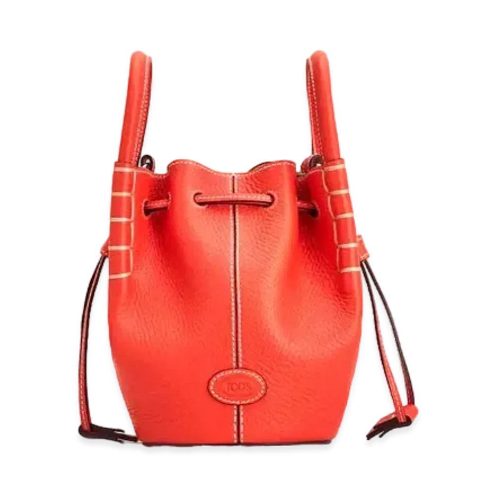 TOD'S Bucket Bag In Leather Micro "Orange"