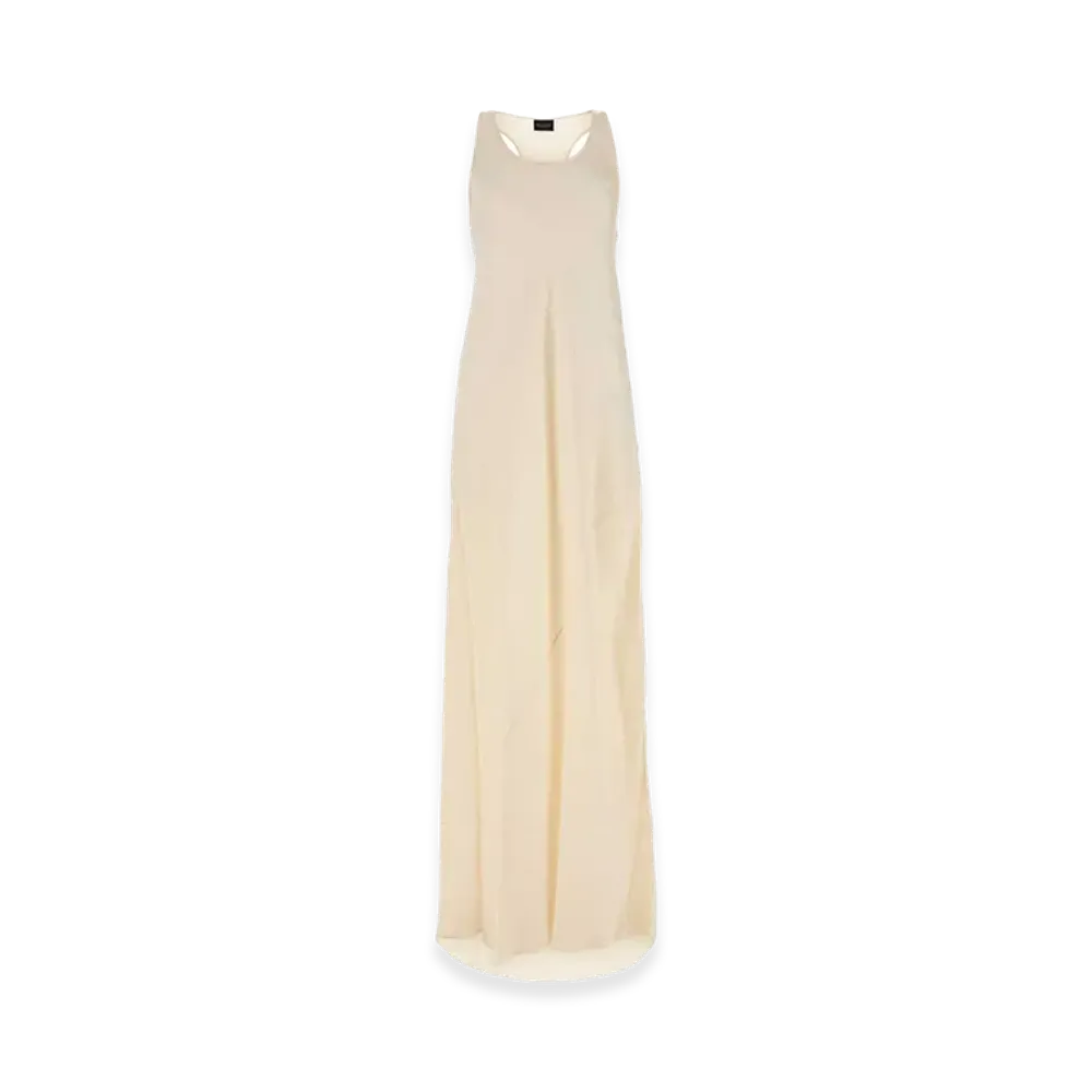 BALENCIAGA Women's Satin Long Dress "White"