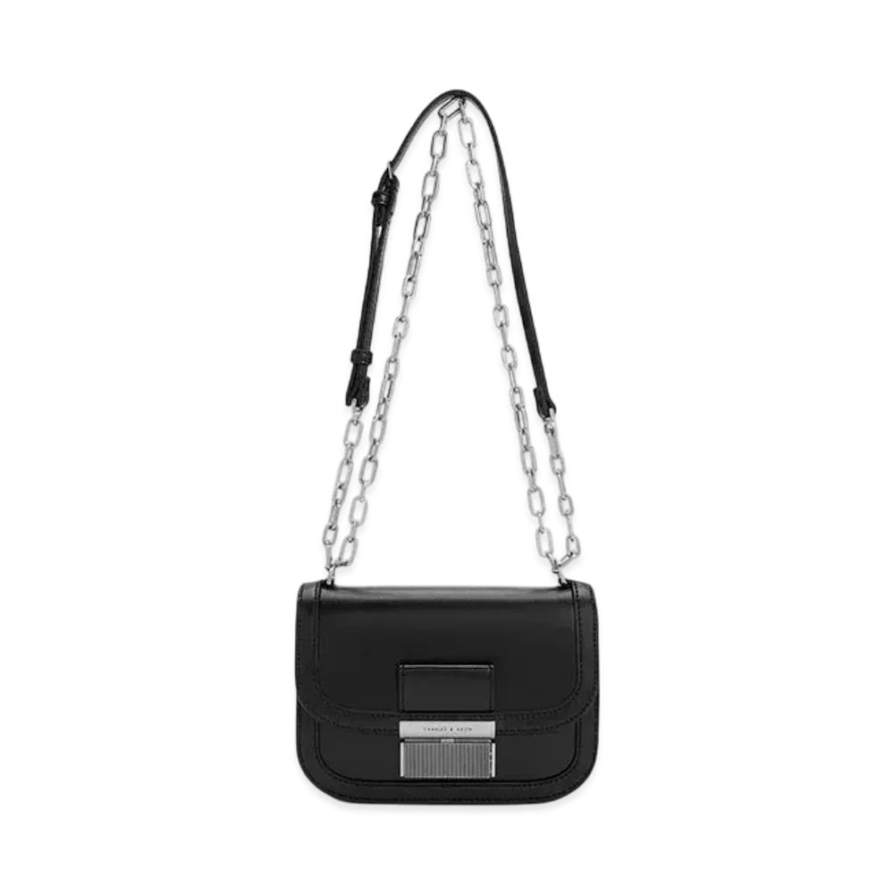 CHARLES & KEITH Charlotte Chain Handle Bag "Black"