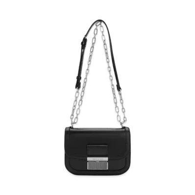 CHARLES & KEITH Charlotte Chain Handle Bag "Black"