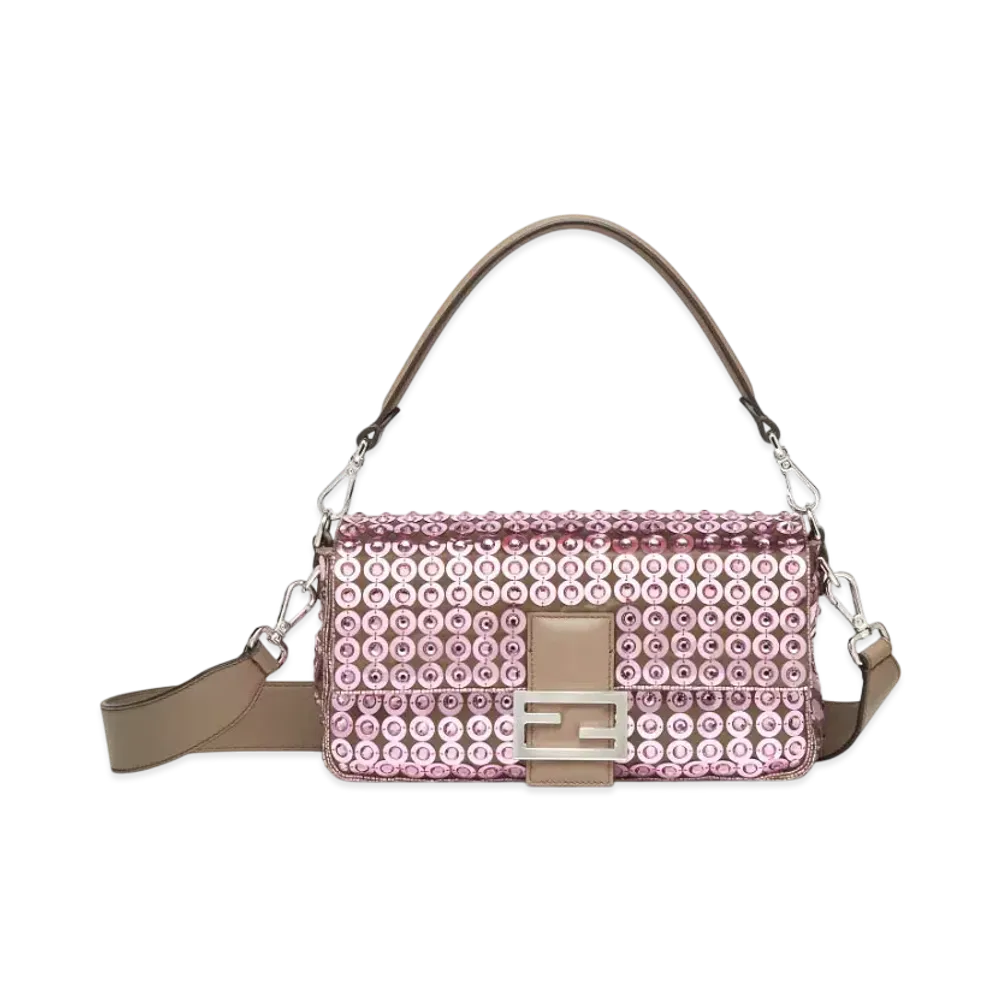 FENDI Baguette Bag Embroidered with Sequins and Rhinestones "Multi Color"