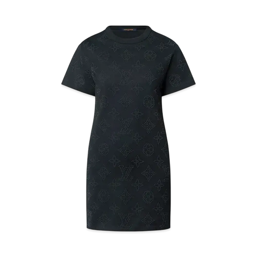 Louis Vuitton Rhinestone Mahina T-Shirt Dress "Noir"