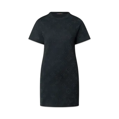 Louis Vuitton Rhinestone Mahina T-Shirt Dress "Noir"