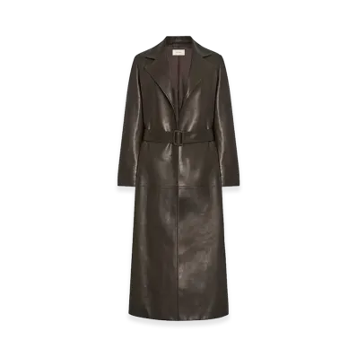 The Row Women's Raisa Leather Coat "Coffee"