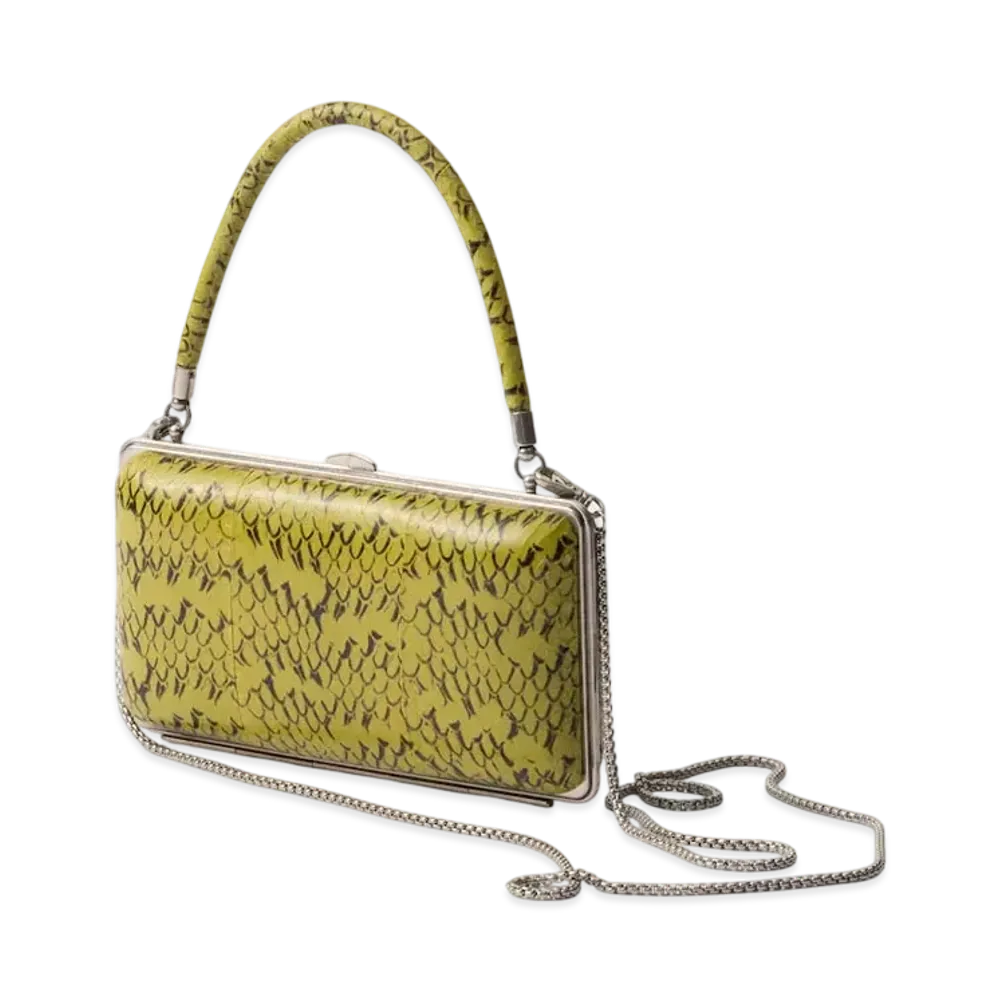 PRADA Ayers Leather Clutch "Olive"