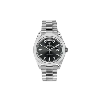 ROLEX Day-Date 40 Black Dial 10P Diamonds 228206A