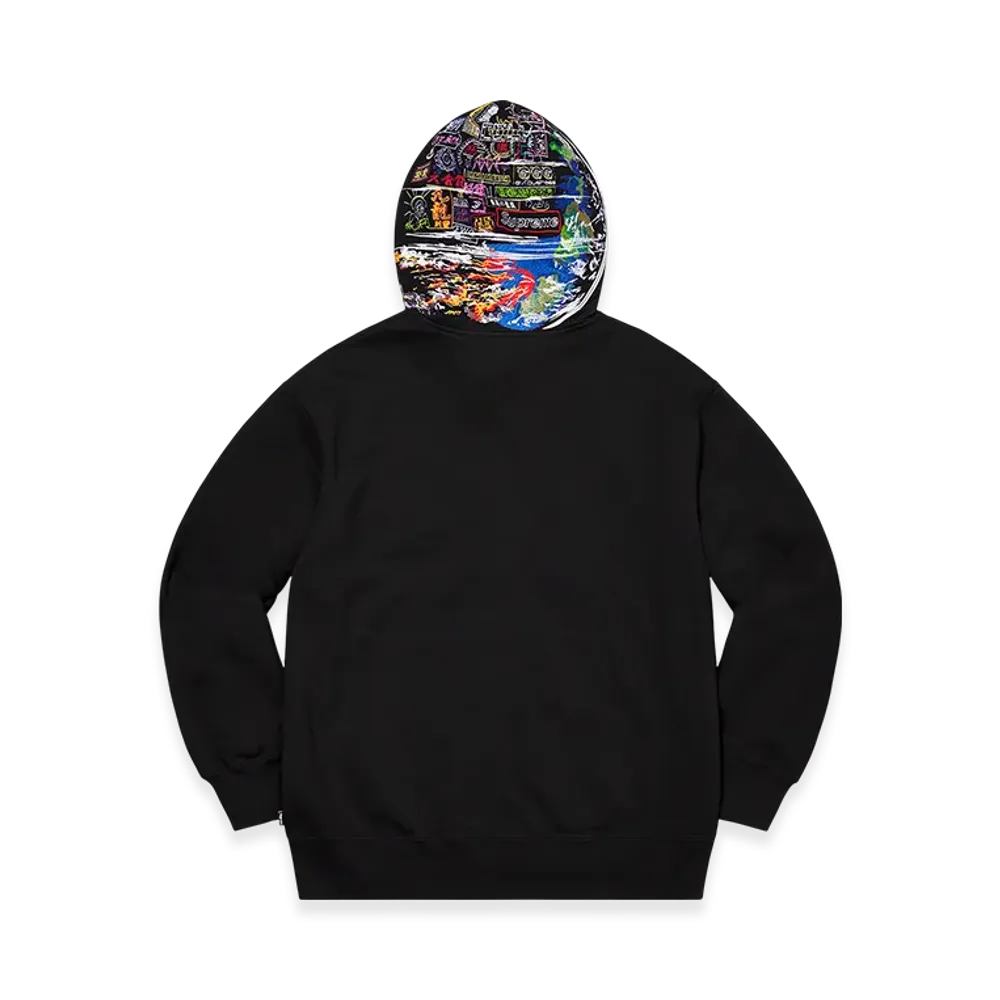 Supreme Globe Zip Up Hooded Sweatshirt "Black"