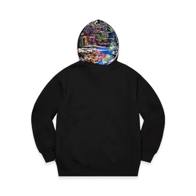 Supreme Globe Zip Up Hooded Sweatshirt "Black"