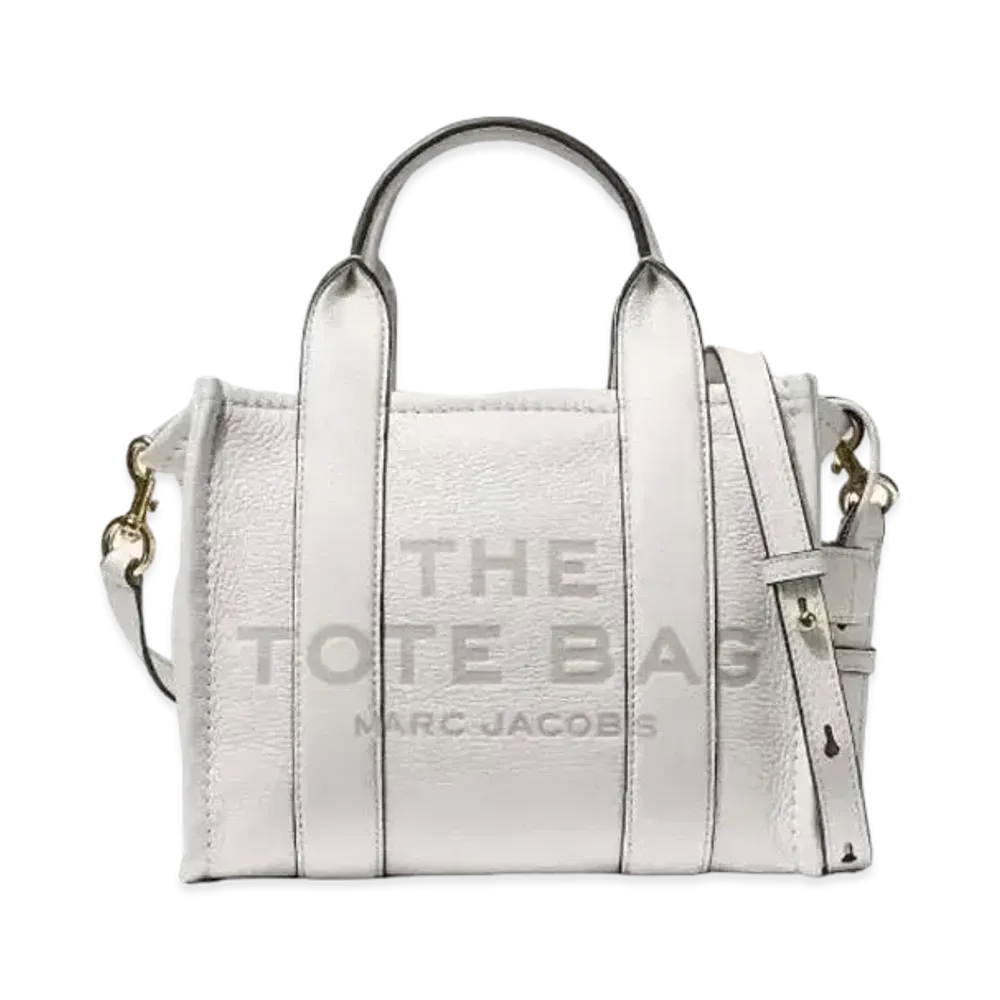 Marc Jacobs The Leather Mini Tote Bag "Cotton"