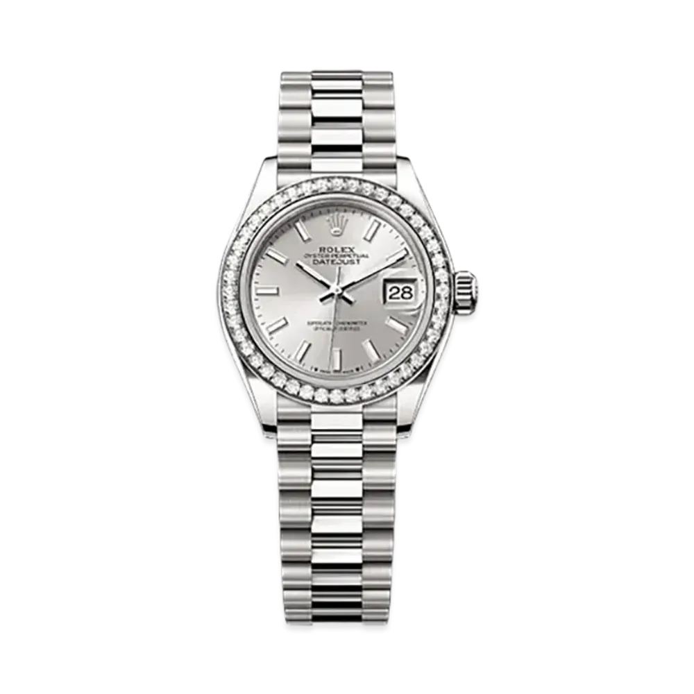 ROLEX Lady-Datejust 28mm White Gold Diamond 279139RBR "Silver"