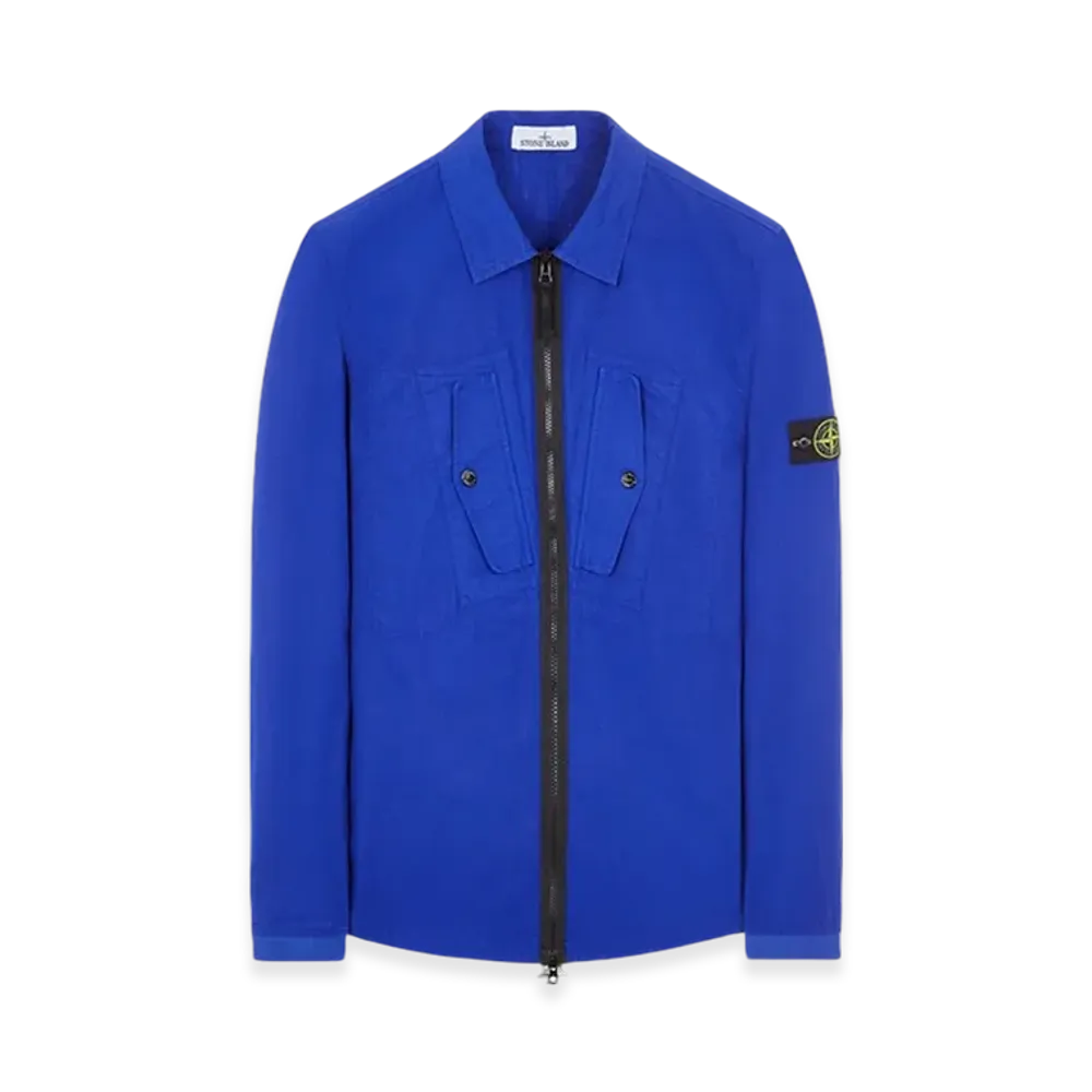 Stone Island 11112 Heavy Duty Cotton Ripstop Garment Dyed Overshirt - 23FW "Ultramarine Blue"