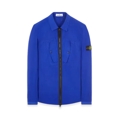 Stone Island 11112 Heavy Duty Cotton Ripstop Garment Dyed Overshirt - 23FW "Ultramarine Blue"