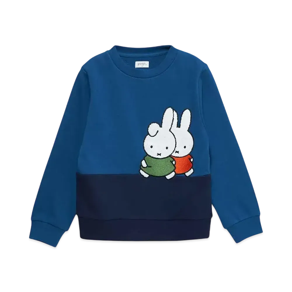 graniph x Miffy & Darn Kids Fleece Sweat "Blue"