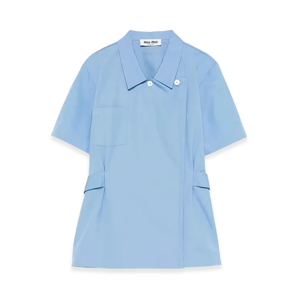 MIU MIU Women's Cerulean Poplin Shirt "Lightblue/Blue"