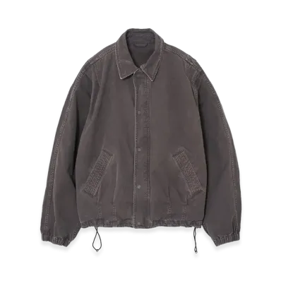 YOKE Peached Cotton Twill Garment-Dye Ballon Silhouette Blouson "Charcoal"