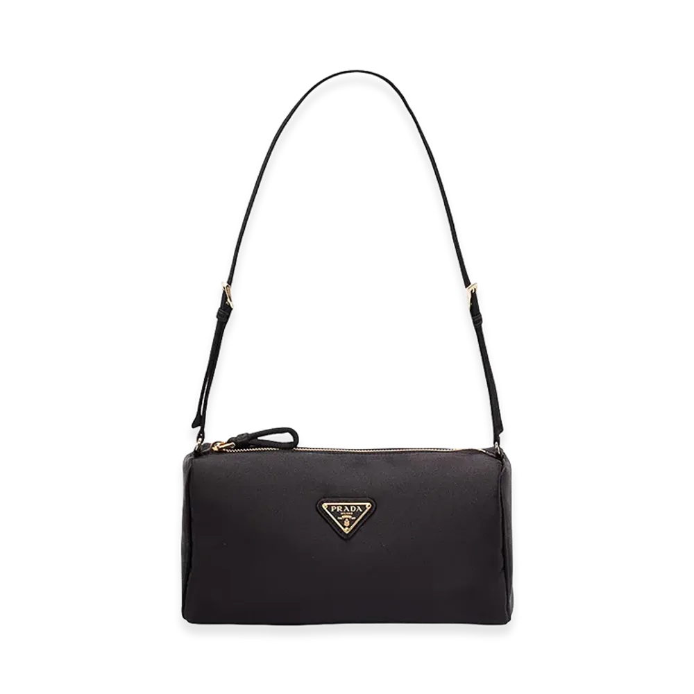 PRADA Women's Triangle Logo Shoulder Bag "Black"