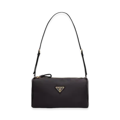 PRADA Women's Triangle Logo Shoulder Bag "Black"