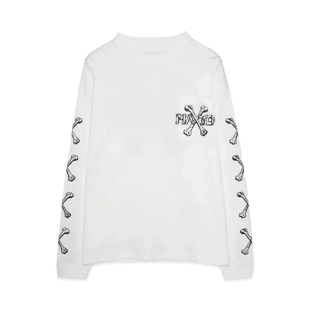 MAYO MAYO CROSS BONES EMBROIDERY LONG SLEEVE TEE "WHITE"