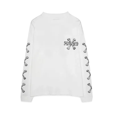 MAYO MAYO CROSS BONES EMBROIDERY LONG SLEEVE TEE "WHITE"
