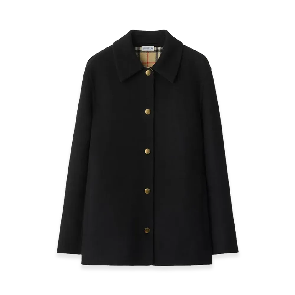 Burberry Women's Wool Overshirt "Black/Sand Beige"