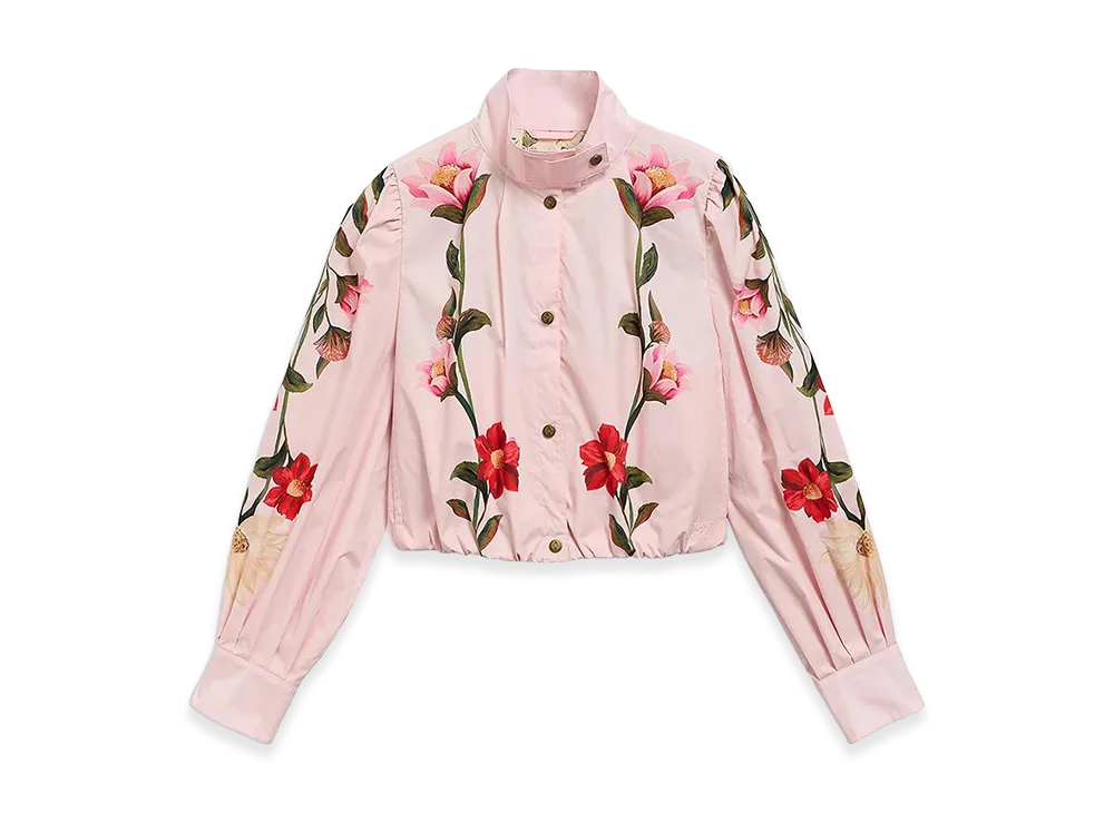 Barbour x FARM Rio Women's Madelena Showerproof Jacket "Pink"