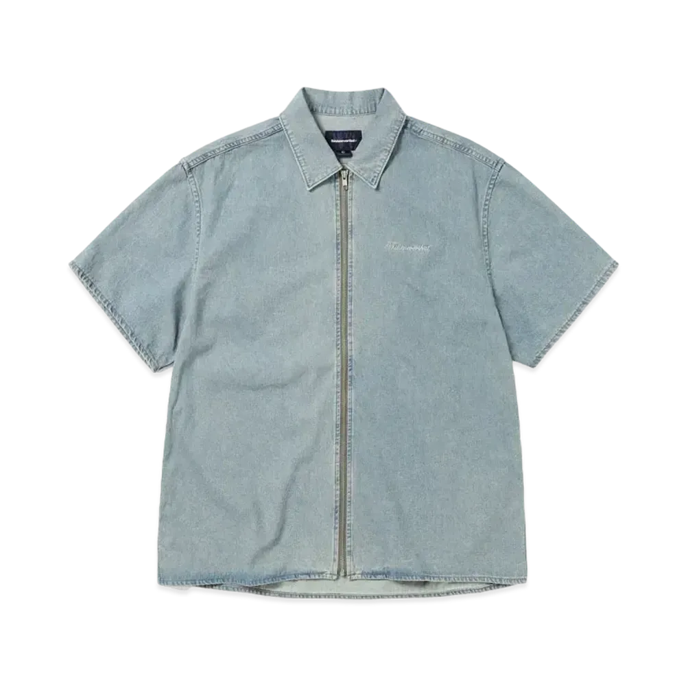 thisisneverthat Washed Denim Zip S/S Shirt "Washed Blue"