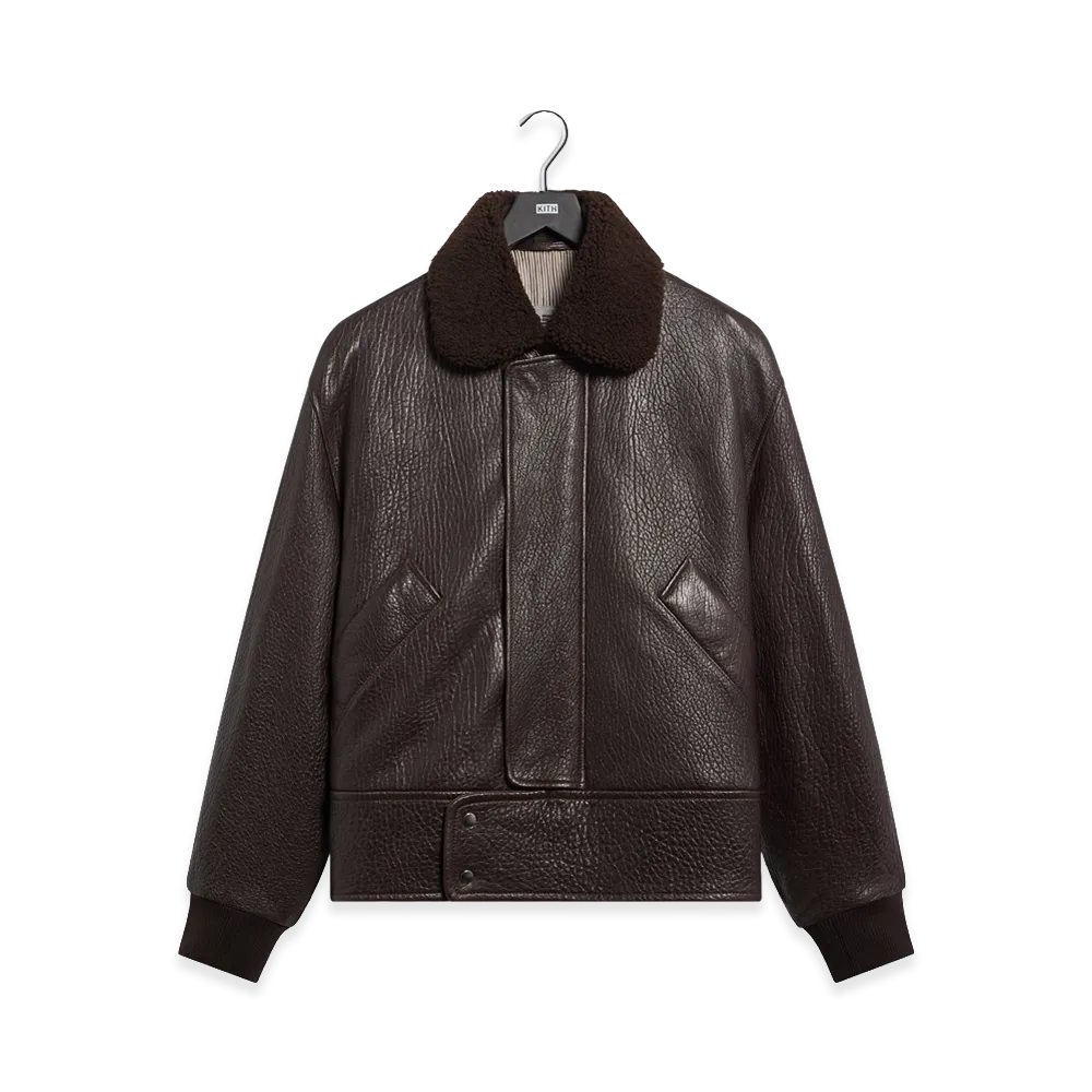 Kith x Giorgio Armani Lamb Leather Aviator Blouson Jacket "Meteorite"