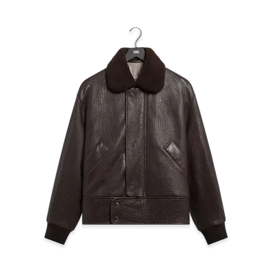Kith x Giorgio Armani Lamb Leather Aviator Blouson Jacket "Meteorite"