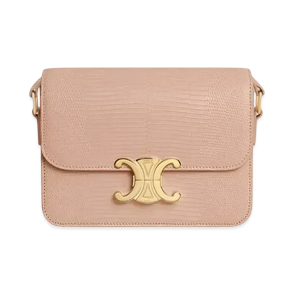 CELINE Teen Triomphe Bag in Lizard "Soft Peach"