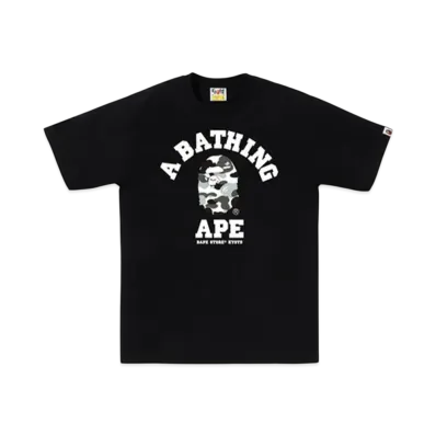 A BATHING APE Bape Store Kyoto Camo College Tee "Black"