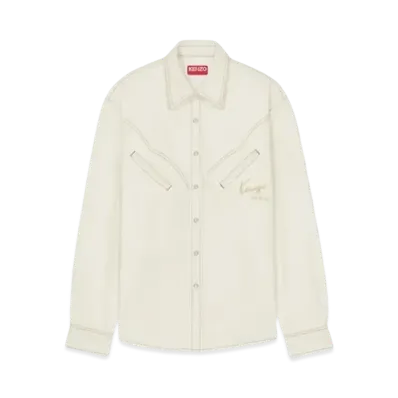 KENZO 'CREATIONS' Western Shirt "Stone Bleached White Denim"
